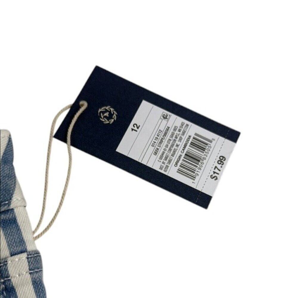 Universal Thread Shorts Midi Blue and White Stripe High Rise Women's Size 12 - Picture 7 of 10